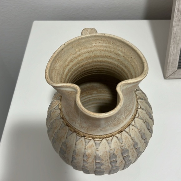 Stoneware Pitcher, Mid Century Studio Pottery, Neutral Colors - Picture 3 of 7